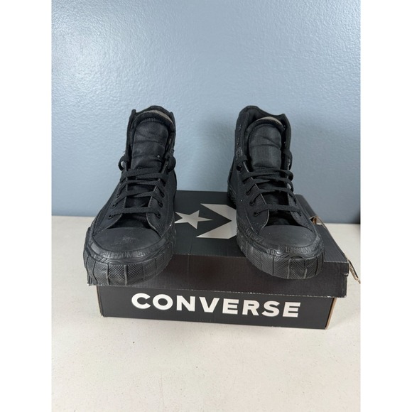Converse Chuck Taylor All Star Black/Black Canvas High-Top Shoes Men's Size 7.5 - Picture 3 of 8